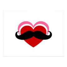 I LOVE MUSTACHE POST CARDS
