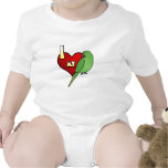I Love my African Ringneck Parakeet Baby Bodysuit