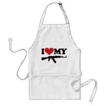 I Love My AK47 Aprons