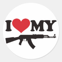 I Love My AK47 Sticker
