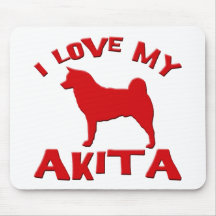 I Love My Akita Mousepads