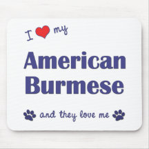 I Love My American Burmese (Multiple Cats) Mousepad