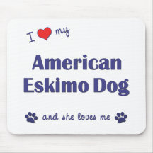 I Love My American Eskimo Dog (Female Dog) Mouse Pads