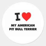 I Love My American Pit Bull Terrier Round Sticker