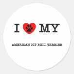 I LOVE MY AMERICAN PIT BULL TERRIER STICKERS