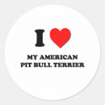 I Love My American Pit Bull Terrier Stickers