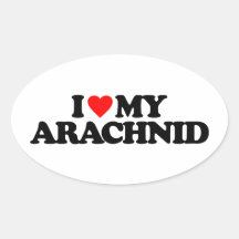 I LOVE MY ARACHNID OVAL STICKERS