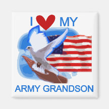 I Love My Army Grandson Tshirts and Gifts Refrigerator Magnet