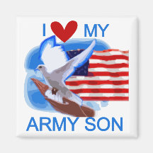 I Love My Army Son Tshirts and Gifts Fridge Magnet