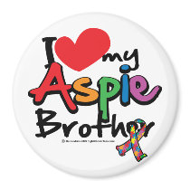 I Love My Aspie Brother Refrigerator Magnets