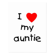 I Love My Auntie Postcards