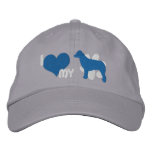 I Love my Australian Shepherd Blue Embroidered Hat Embroidered Baseball Cap
