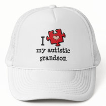 I Love My Autistic Grandson Cap Hat
