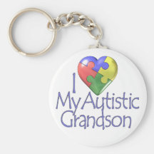 I Love My Autistic Grandson Key Chain
