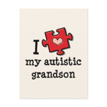I Love My Autistic Grandson Postcard