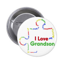 I Love my autistic Grandson Puzzle Piece Button