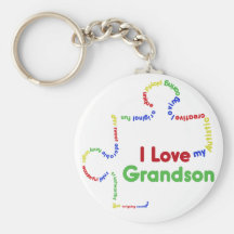 I Love my autistic Grandson Puzzle Piece Keychains