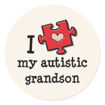 I Love My Autistic Grandson Stickers