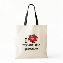 I Love My Autistic Grandson Tote Bag