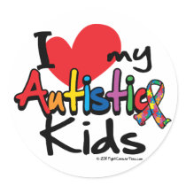 I Love My Autistic Kids Stickers