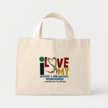 I Love My Autistic & NonAutistic Grandchildren 2 Tote Bags