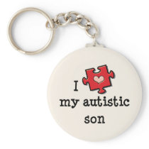 I Love My Autistic Son Keychain