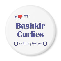 I Love My Bashkir Curlies (Multiple Horses) Refrigerator Magnet