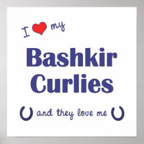 I Love My Bashkir Curlies (Multiple Horses) Print
