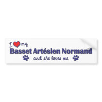 I Love My Basset Artesien Normand (Female Dog) Bumper Stickers