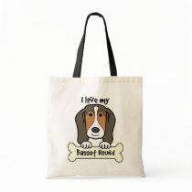 I Love My Basset Hound Canvas Bags
