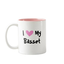 I Love My Basset Hound Coffee Mugs