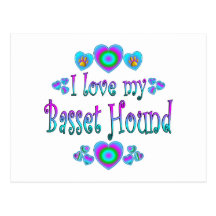 I Love My Basset Hound Postcard