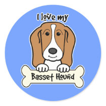 I Love My Basset Hound Sticker