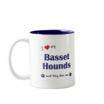 I Love My Basset Hounds (Multiple Dogs) Mug