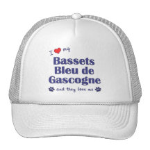 I Love My Bassets Bleu de Gascogne (Multiple Dogs) Hats