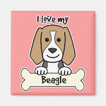 I Love My Beagle Refrigerator Magnets