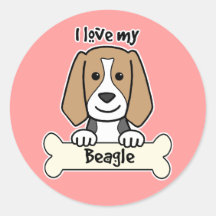 I Love My Beagle Sticker