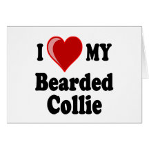 I Love My Bearded Collie Dog Cards