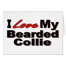 I Love My Bearded Collie Merchandise Cards