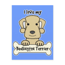 I Love My Bedlington Terrier Postcards