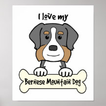 I Love My Bernese Mountain Dog Posters