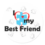 I Love My Best Friend - Autism Sticker