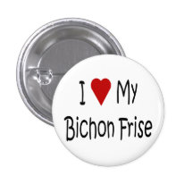 I Love My Bichon Frise Dog Lover Gifts Buttons