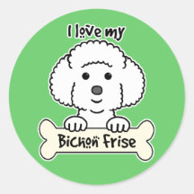 I Love My Bichon Frise Round Sticker