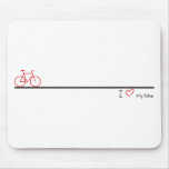 I Love My Bike Mousepads