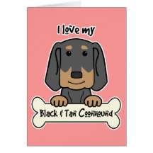 I Love My Black and Tan Coonhound Greeting Card