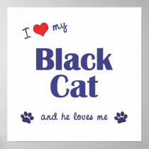 I Love My Black Cat (Male Cat) Poster