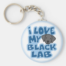 I Love My Black Lab Keychain