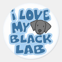 I Love My Black Lab Stickers