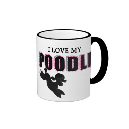I Love My Black Poodle Coffee Mug